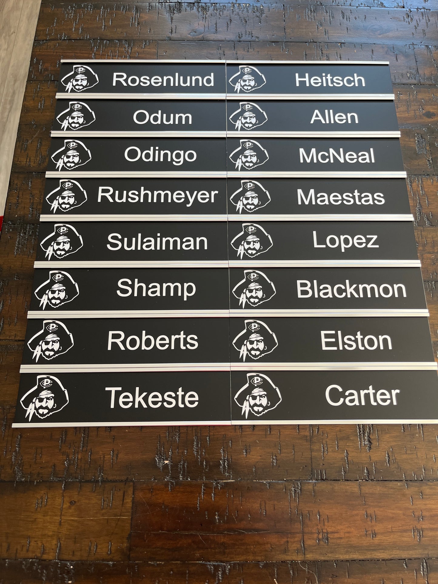 Aluminum Matte Black Locker tags