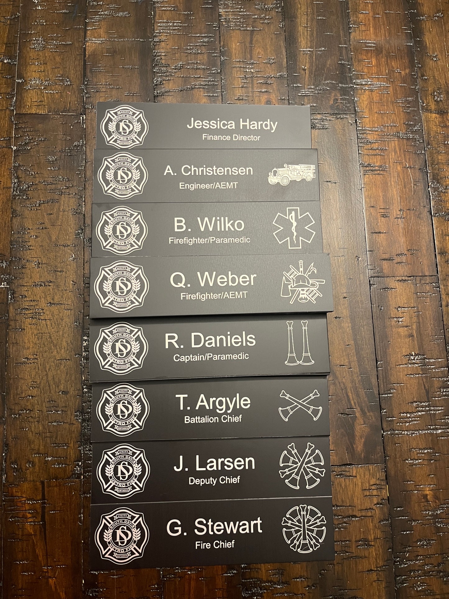 Aluminum Matte Black Locker tags