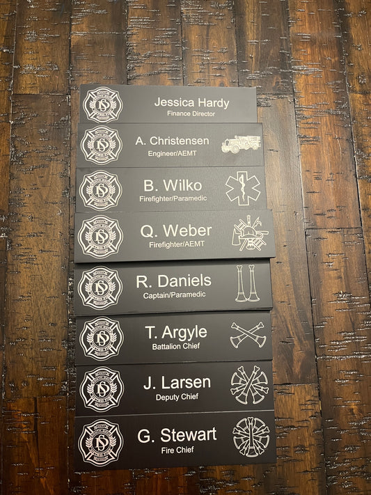 Aluminum Matte Black Locker tags